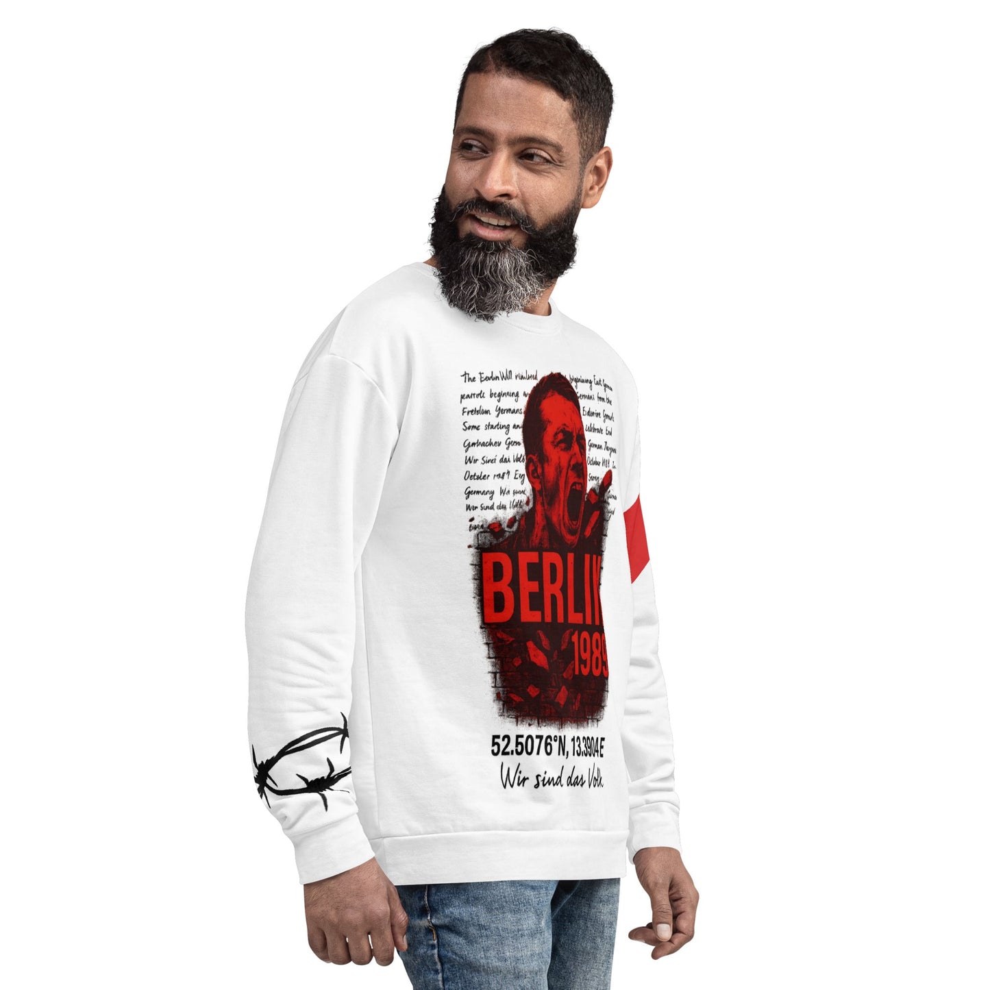 Berlin 1989 Organic Sweatshirt – Unisex Heritage Crew | ccanvas - Sweatshirt | Ccanvas