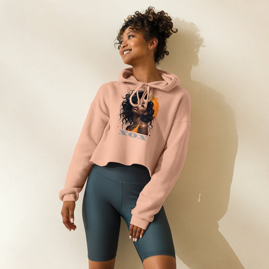 XOX Afro Queen Cropped Hoodie – Bold Art Hoodie for Women | ccanvas - Hoodies (Female – Cropped) | Ccanvas