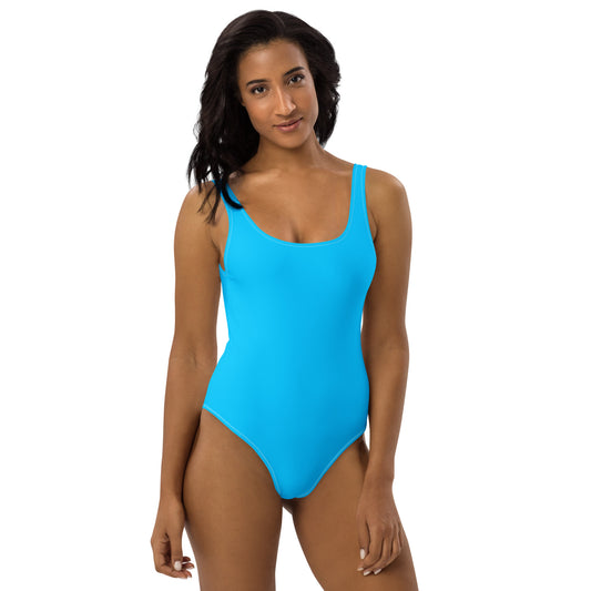Aquatic Blue One - Piece Swimsuit – Scoop Neck | ccanvas - Swimsuit | Ccanvas
