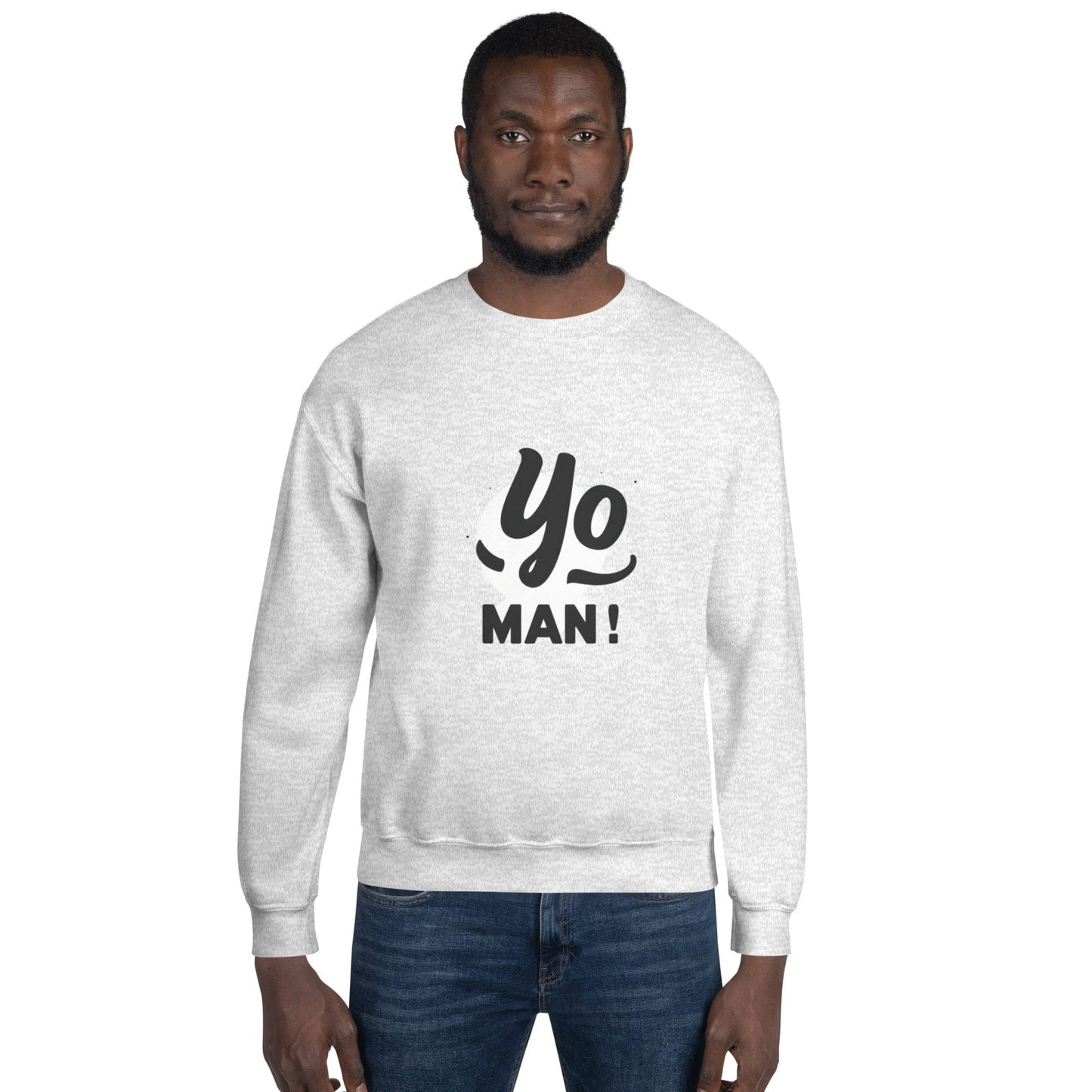 Yo Man Sweatshirt - Bold Graphic Statement Crewneck | ccanvas - Men’s Sweatshirt | Ccanvas