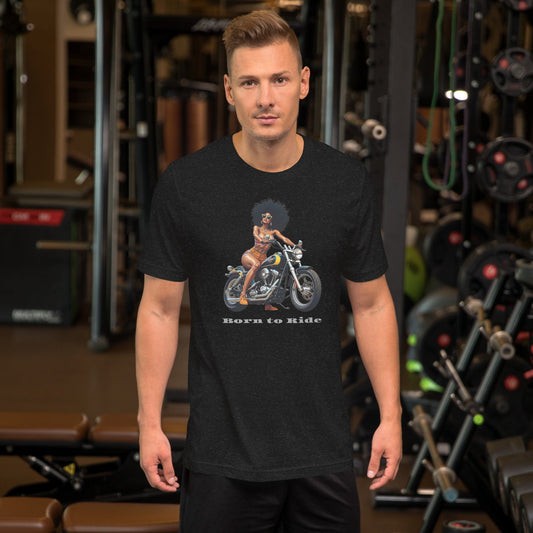 Born to Ride Biker Girl T-Shirt – Retro Motorcycle Vibes | ccanvas - Men’s T-Shirt | Ccanvas