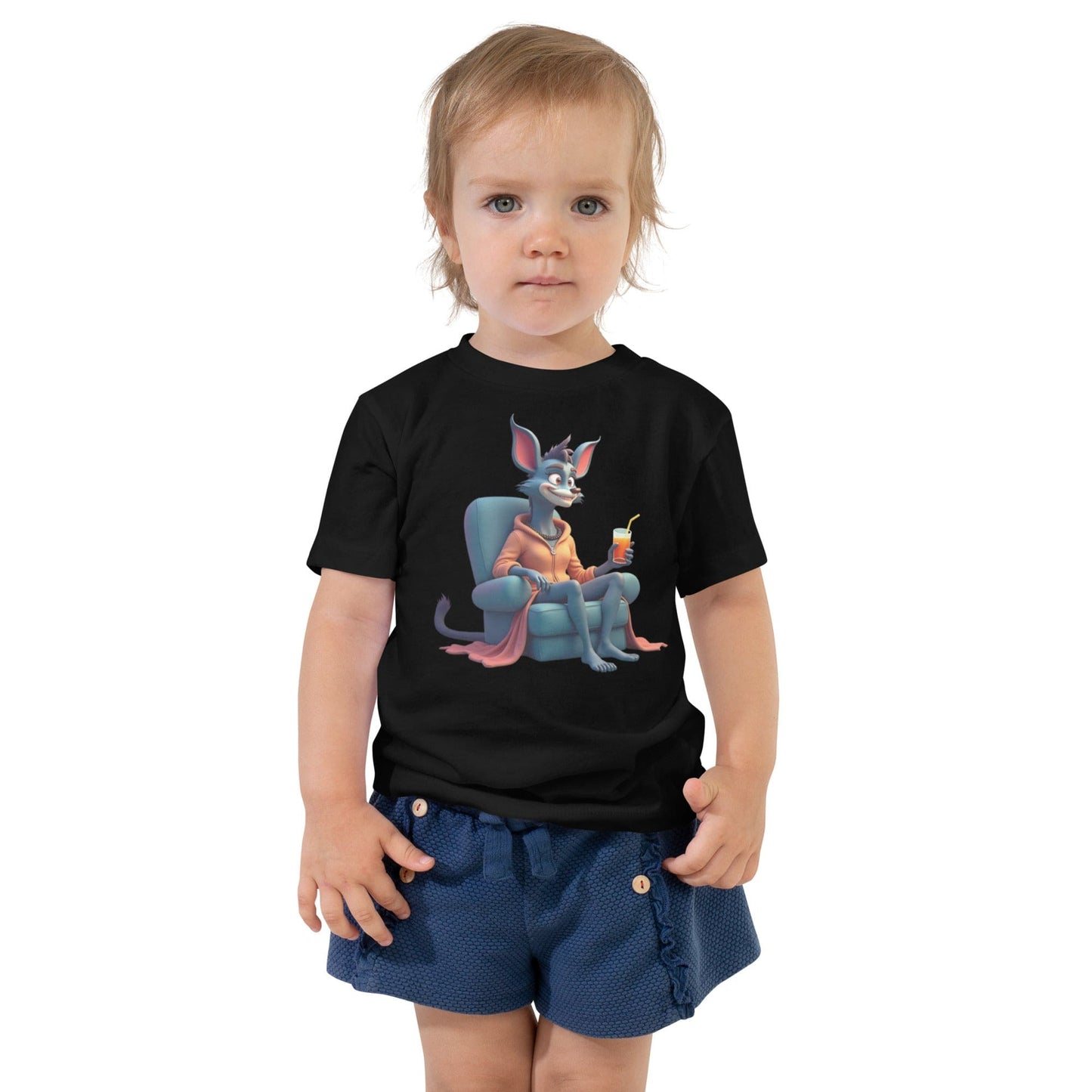 Funny Superhero Dog Toddler T-Shirt with Cape & Armchair Design | ccanvas - Kids T-Shirts | Ccanvas