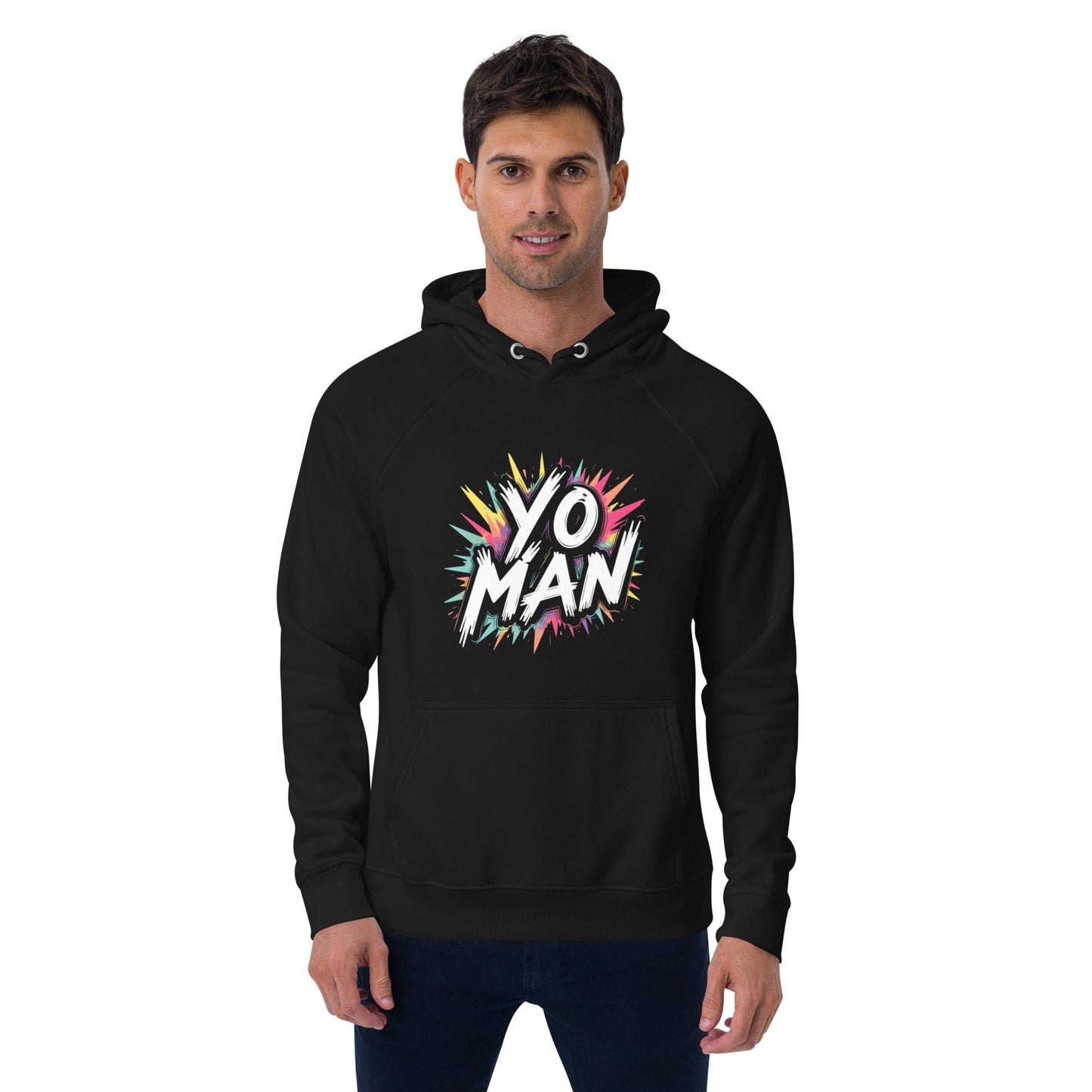 YO MAN Hoodie – Bold Comic Style Unisex Hoodie for Men & Women | ccanvas - Hoodies (Male & Female) | Ccanvas