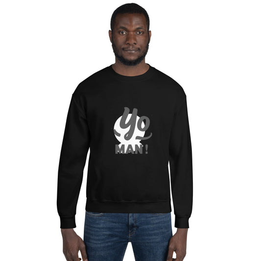 Yo Man Sweatshirt - Bold Graphic Statement Crewneck | ccanvas - Men’s Sweatshirt | Ccanvas