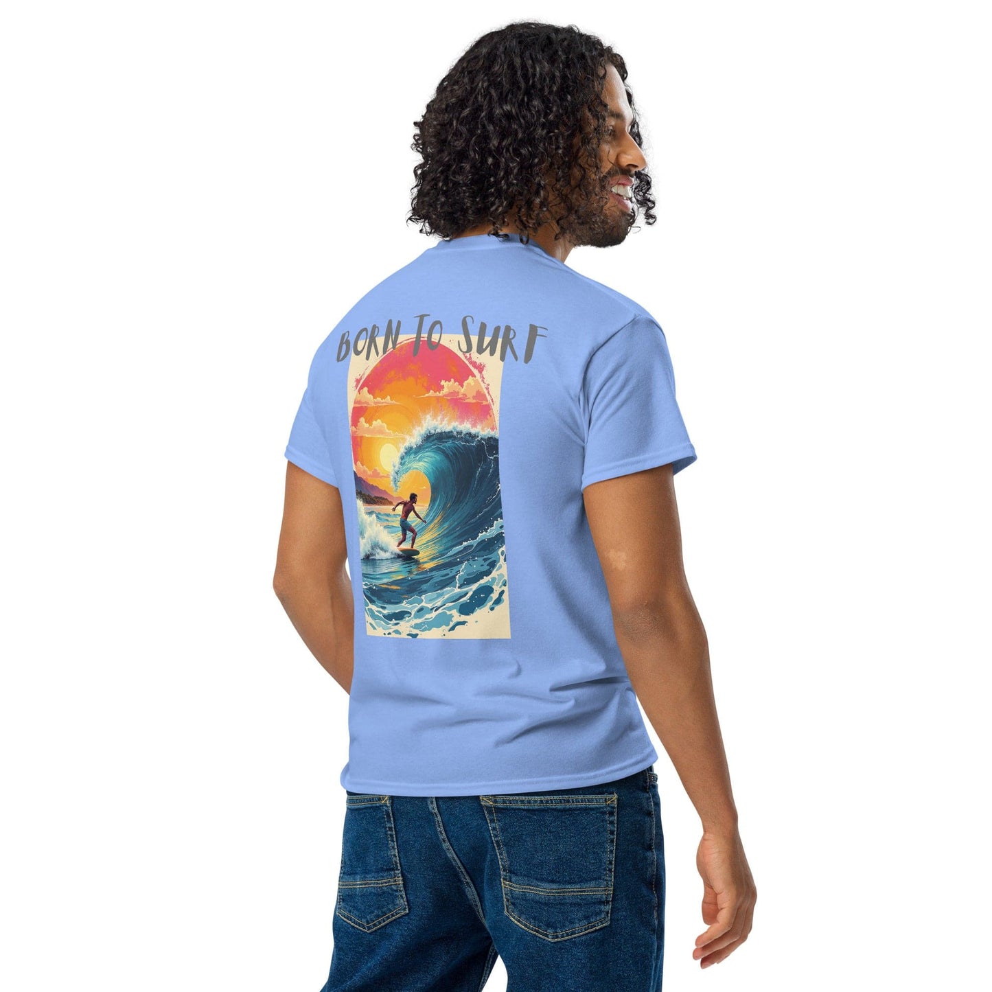 Born to Surf Back Print T-Shirt – Retro Wave Surf Shirt | ccanvas - Unisex T-Shirt | Ccanvas