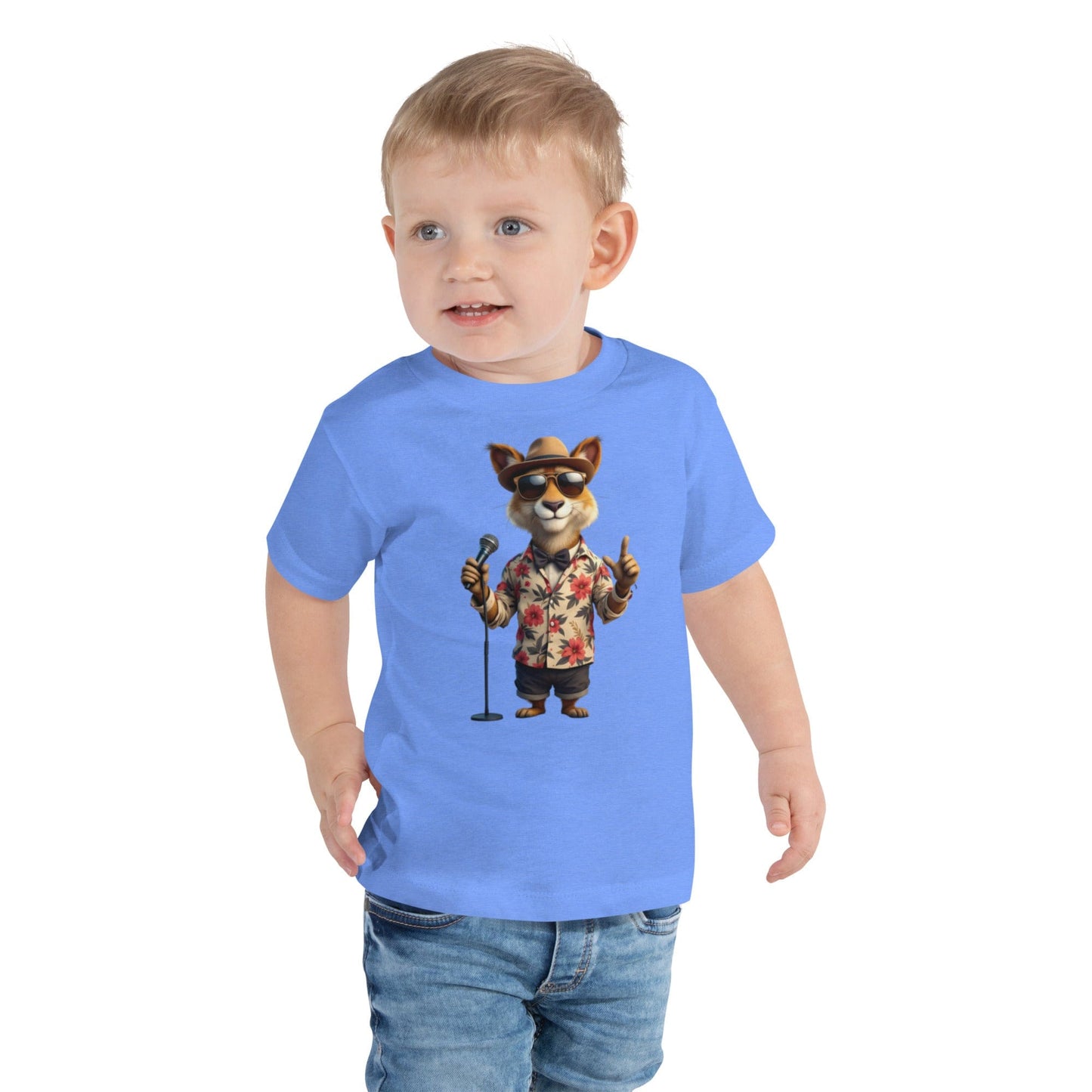 Funny Cartoon Dog Toddler T-Shirt with Mic & Sunglasses | ccanvas - Toddler T-Shirts | Ccanvas