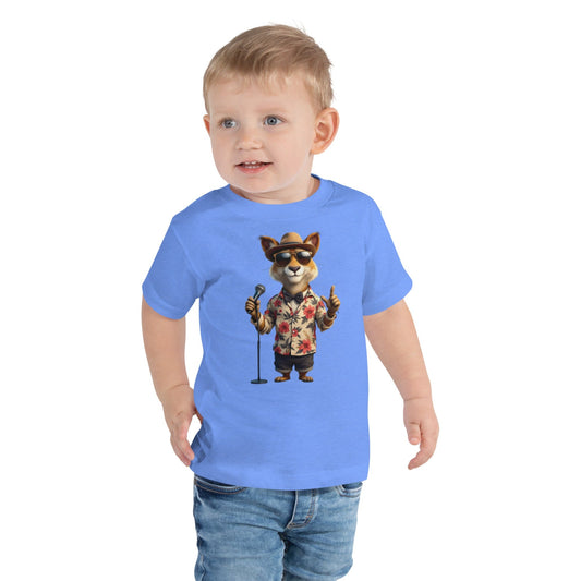 Funny Cartoon Dog Toddler T-Shirt with Mic & Sunglasses | ccanvas - Toddler T-Shirts | Ccanvas