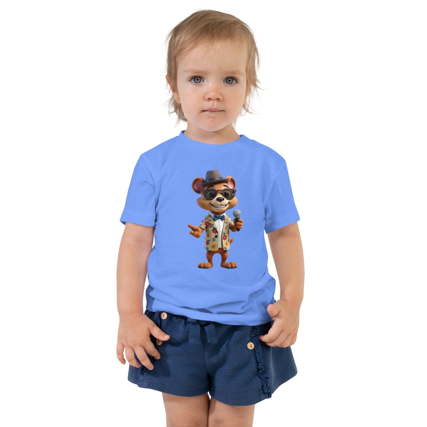 Cool Cartoon Bear Toddler T-Shirt with Sunglasses, Hat & Microphone | ccanvas - Kids T-Shirts | Ccanvas
