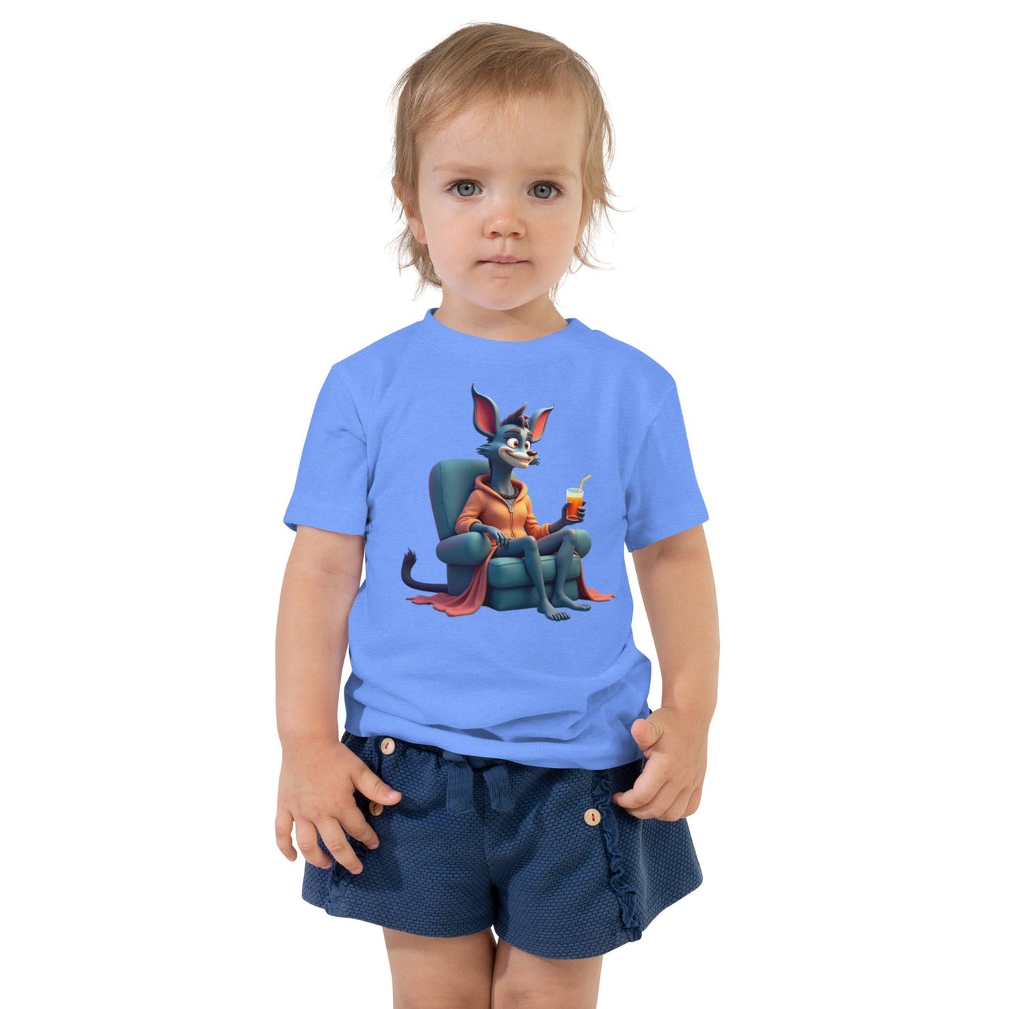 Funny Superhero Dog Toddler T-Shirt with Cape & Armchair Design | ccanvas - Kids T-Shirts | Ccanvas