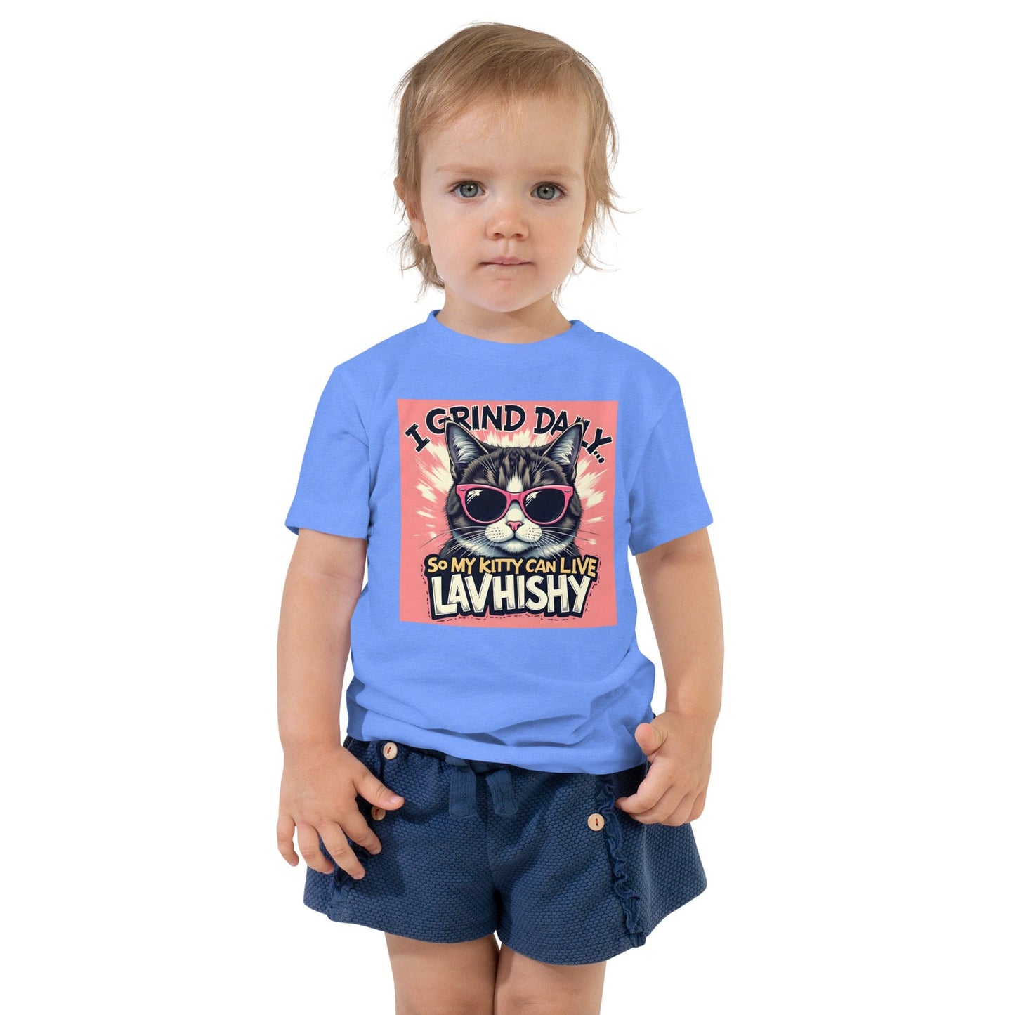I Grind Daily So My Kitty Can Live Lavishly Toddler Shirt – Funny Cat Graphic Tee | ccanvas - Toddler T-Shirt | Ccanvas