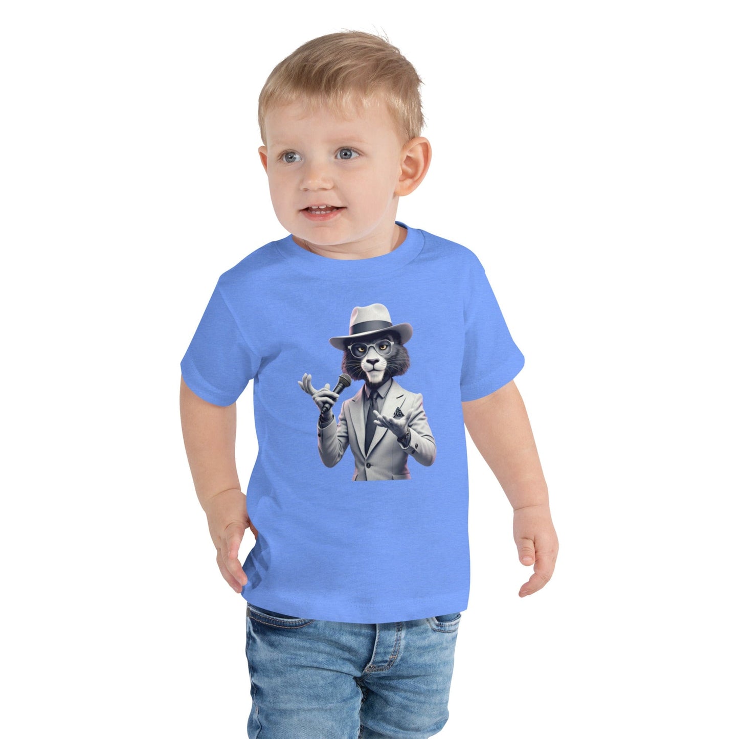 Retro Cartoon Lion Toddler T-Shirt with Suit & Microphone | ccanvas - Kids T-Shirts | Ccanvas