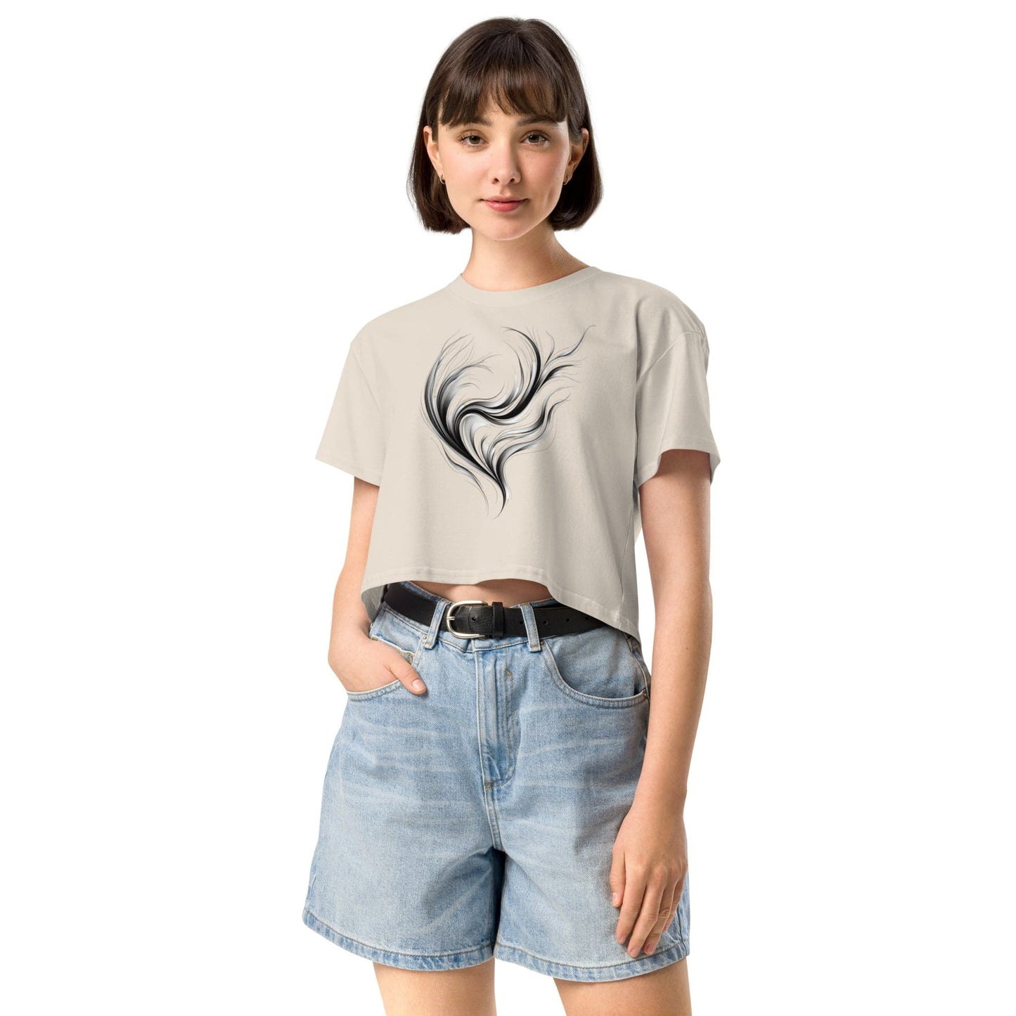Ethereal Flow Crop Top - Abstract Artistic Women’s Tee | ccanvas | ccanvas - Women’s T-Shirt | Ccanvas