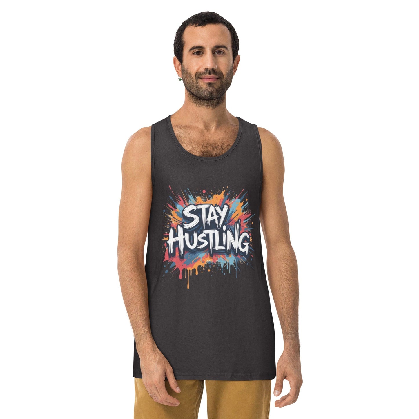 Stay Hustling Tank Top – Bold Street Style Motivational Tank for Men | ccanvas - T-Shirts (Male – Tank Tops) | Ccanvas