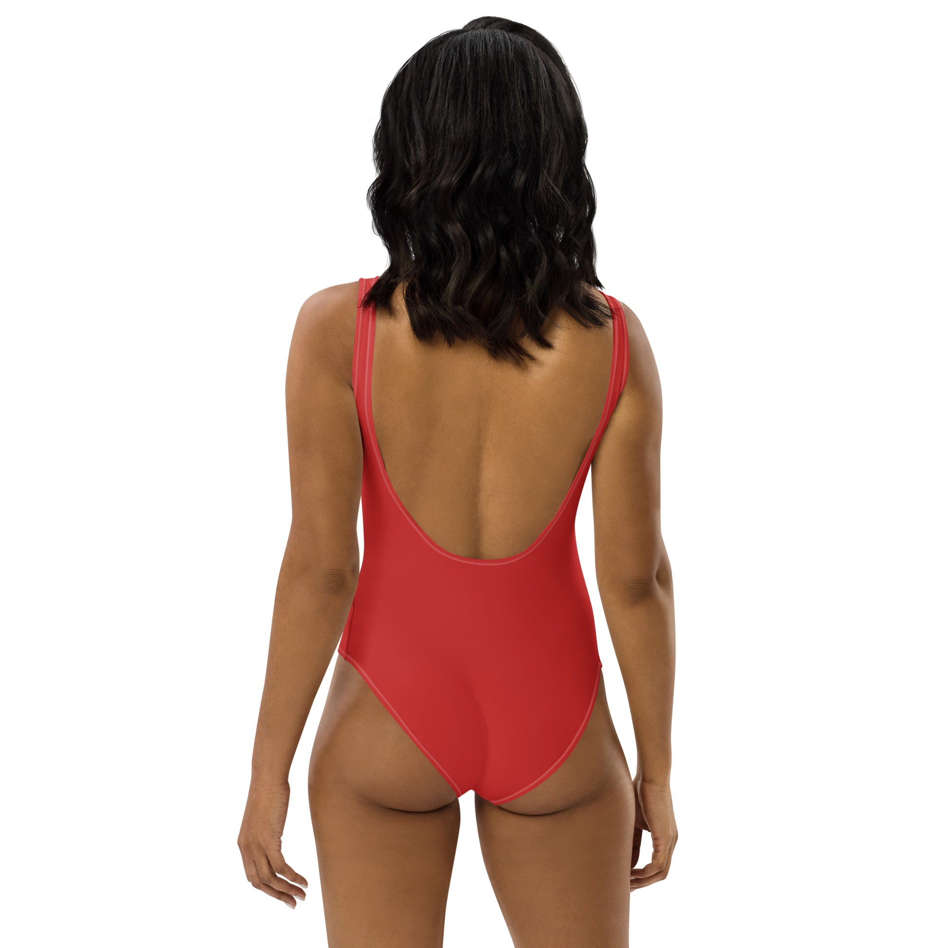 Classic Red One - Piece Swimsuit – Scoop Neck | ccanvas - Swimsuit | Ccanvas