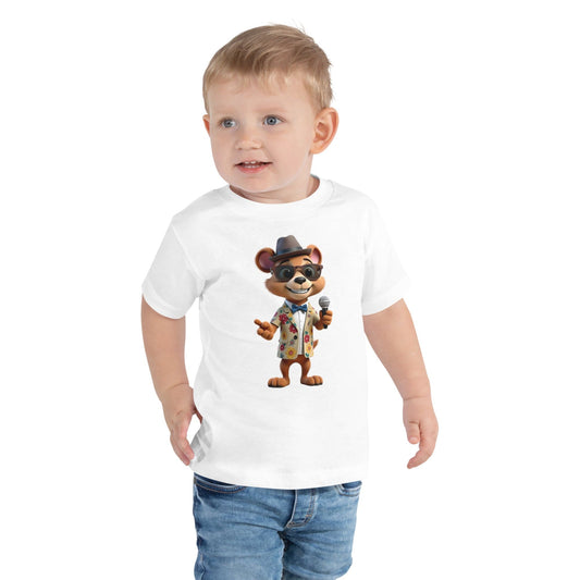 Toddler T-Shirt with Cool Bear in Shades & Floral Jacket | ccanvas - Toddler T-Shirts | Ccanvas