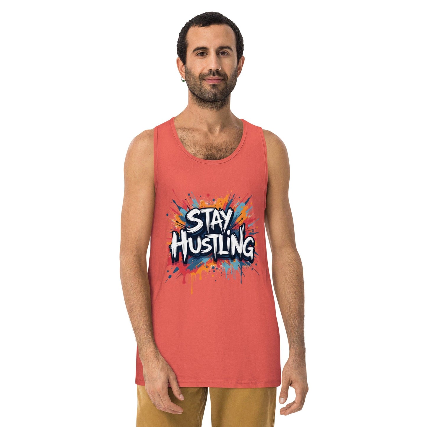 Stay Hustling Tank Top – Bold Street Style Motivational Tank for Men | ccanvas - T-Shirts (Male – Tank Tops) | Ccanvas