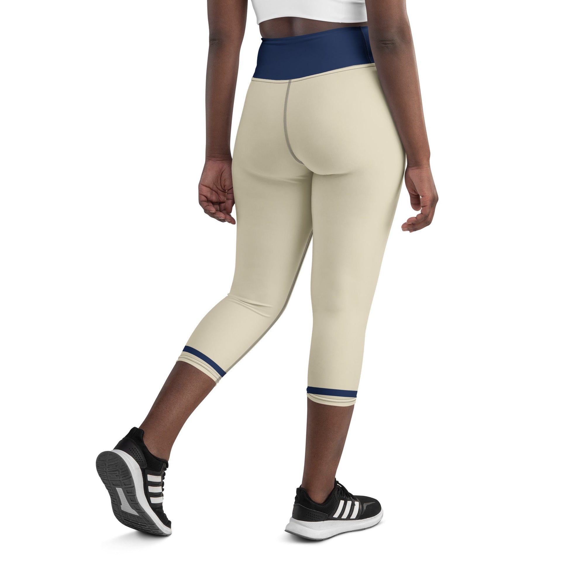 High Waist Contour Leggings – Cream & Navy Contrast | ccanvas - Leggings | Ccanvas
