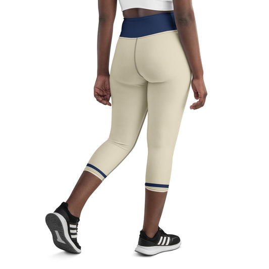 High Waist Contour Leggings – Cream & Navy Contrast | ccanvas - Leggings | Ccanvas