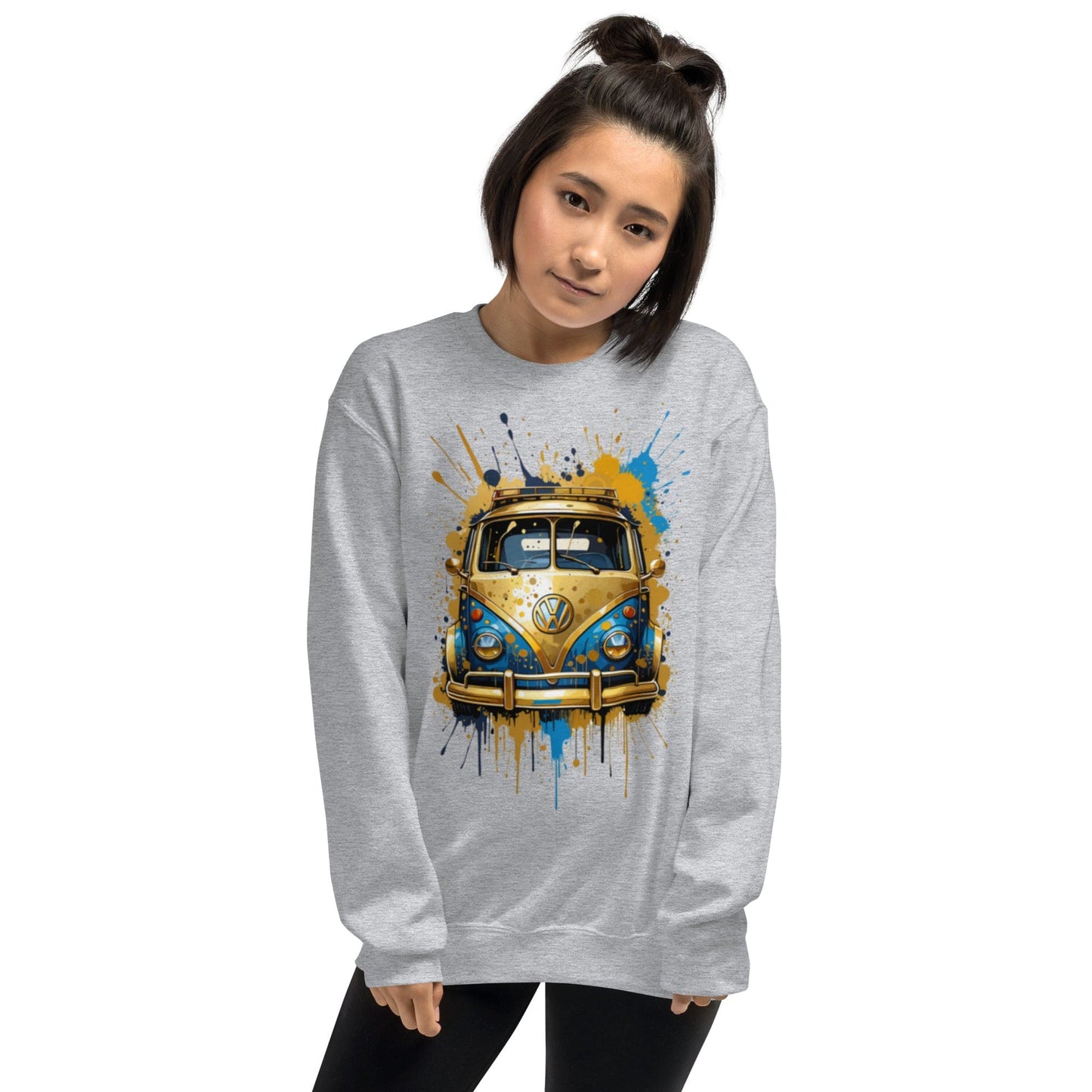 Retro Van Splash Sweatshirt – Vintage Vibes Meets Street Art | ccanvas - Sweatshirts | Ccanvas