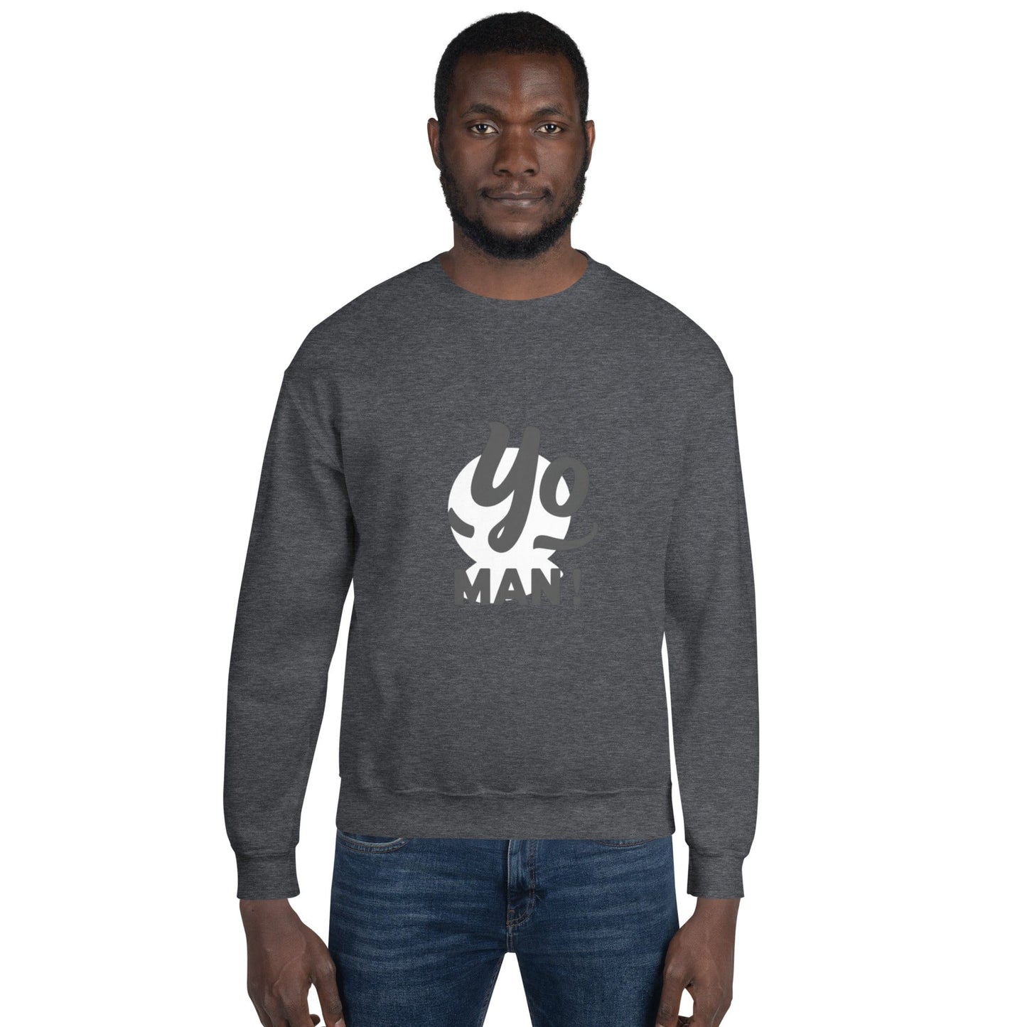 Yo Man Sweatshirt - Bold Graphic Statement Crewneck | ccanvas - Men’s Sweatshirt | Ccanvas