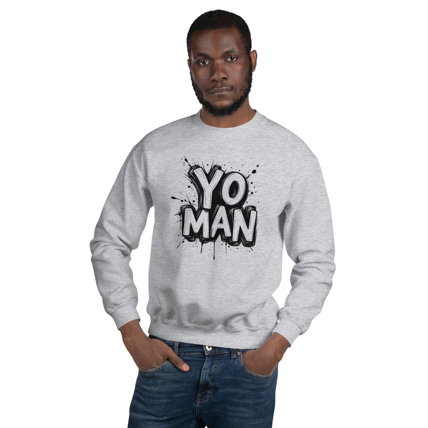 Yo Man Graffiti Sweatshirt - Bold Urban Streetwear Crewneck | ccanvas - Sweatshirt | Ccanvas