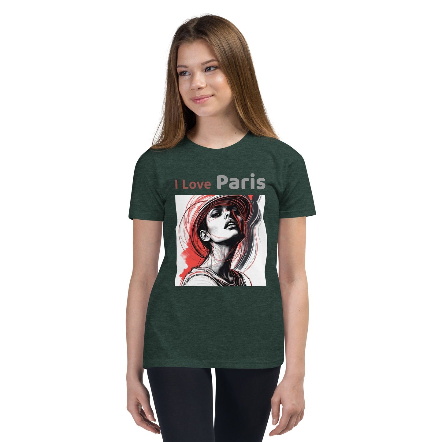 I Love Paris Red Hat Fashion T-Shirt for Women | ccanvas - Women’s T-Shirts | Ccanvas
