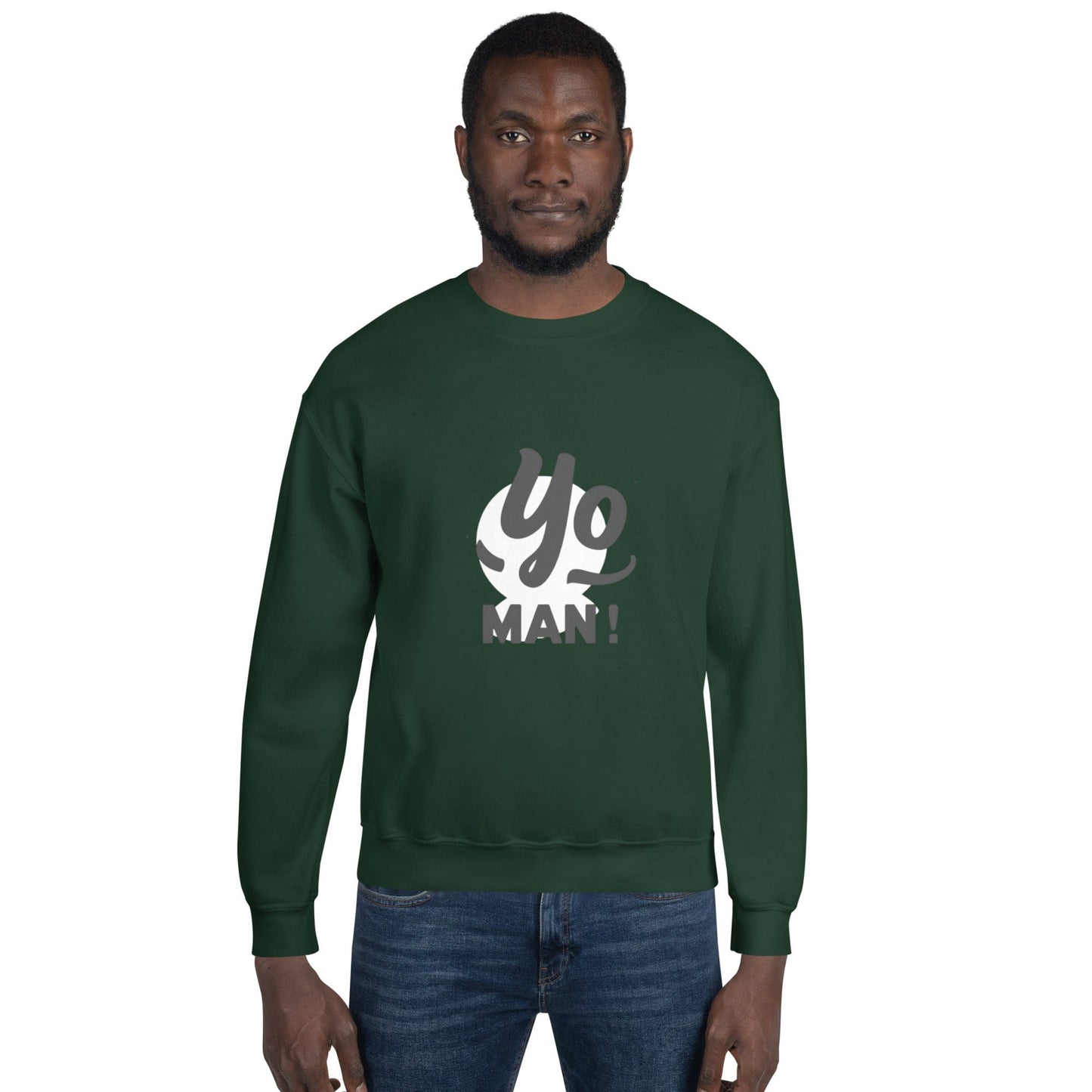 Yo Man Sweatshirt - Bold Graphic Statement Crewneck | ccanvas - Men’s Sweatshirt | Ccanvas