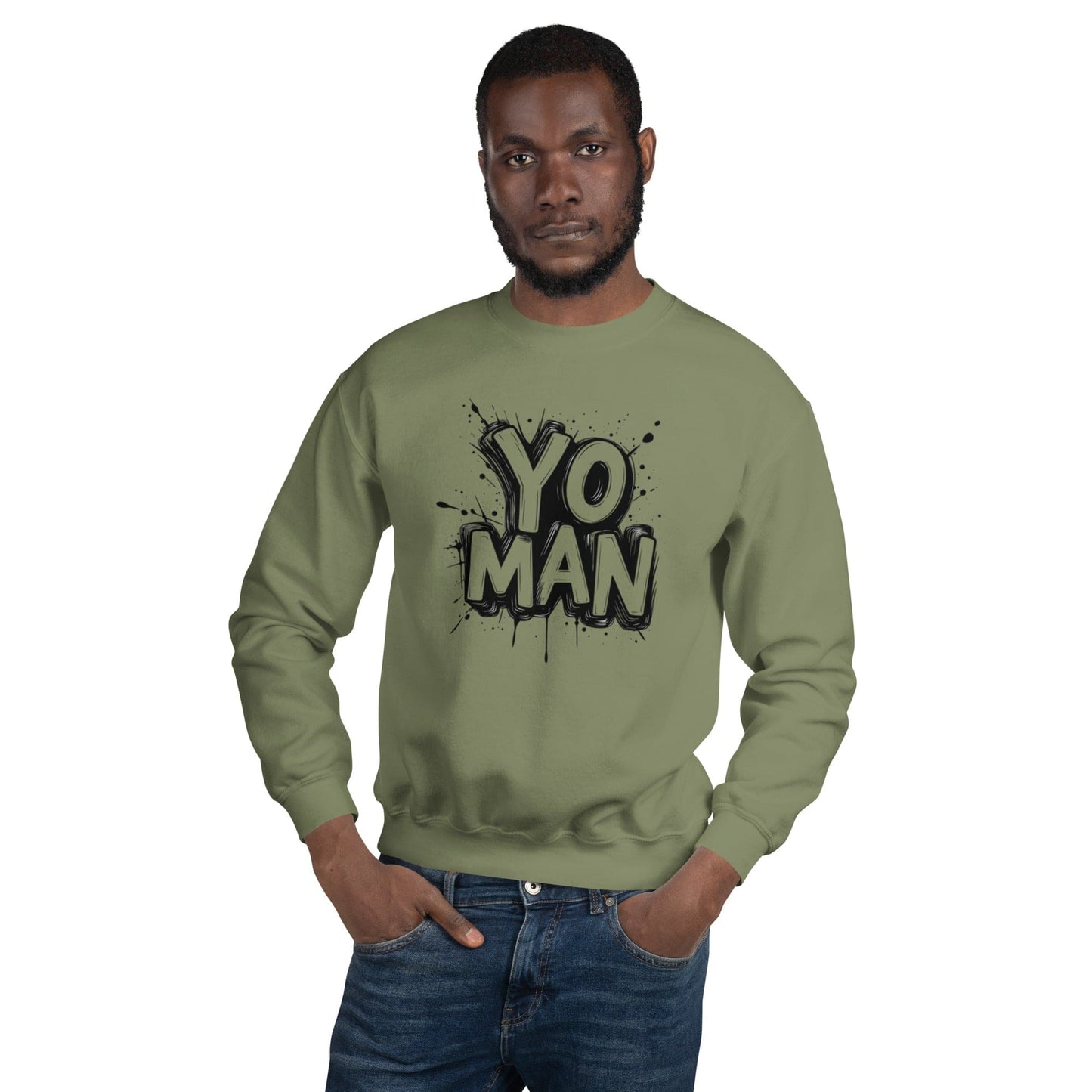 Yo Man Graffiti Sweatshirt - Bold Urban Streetwear Crewneck | ccanvas - Sweatshirt | Ccanvas