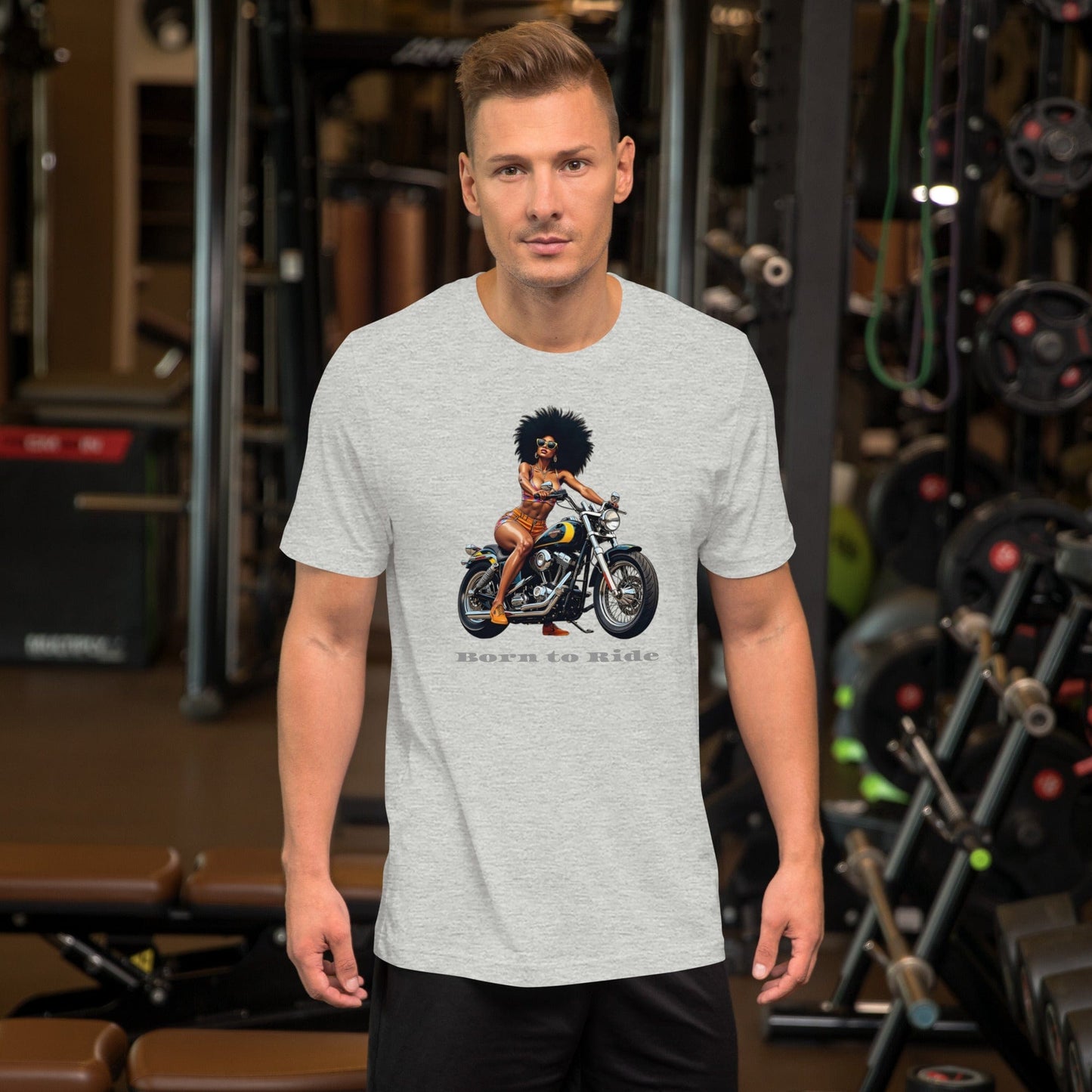 Born to Ride Biker Girl T-Shirt – Retro Motorcycle Vibes | ccanvas - Men’s T-Shirt | Ccanvas