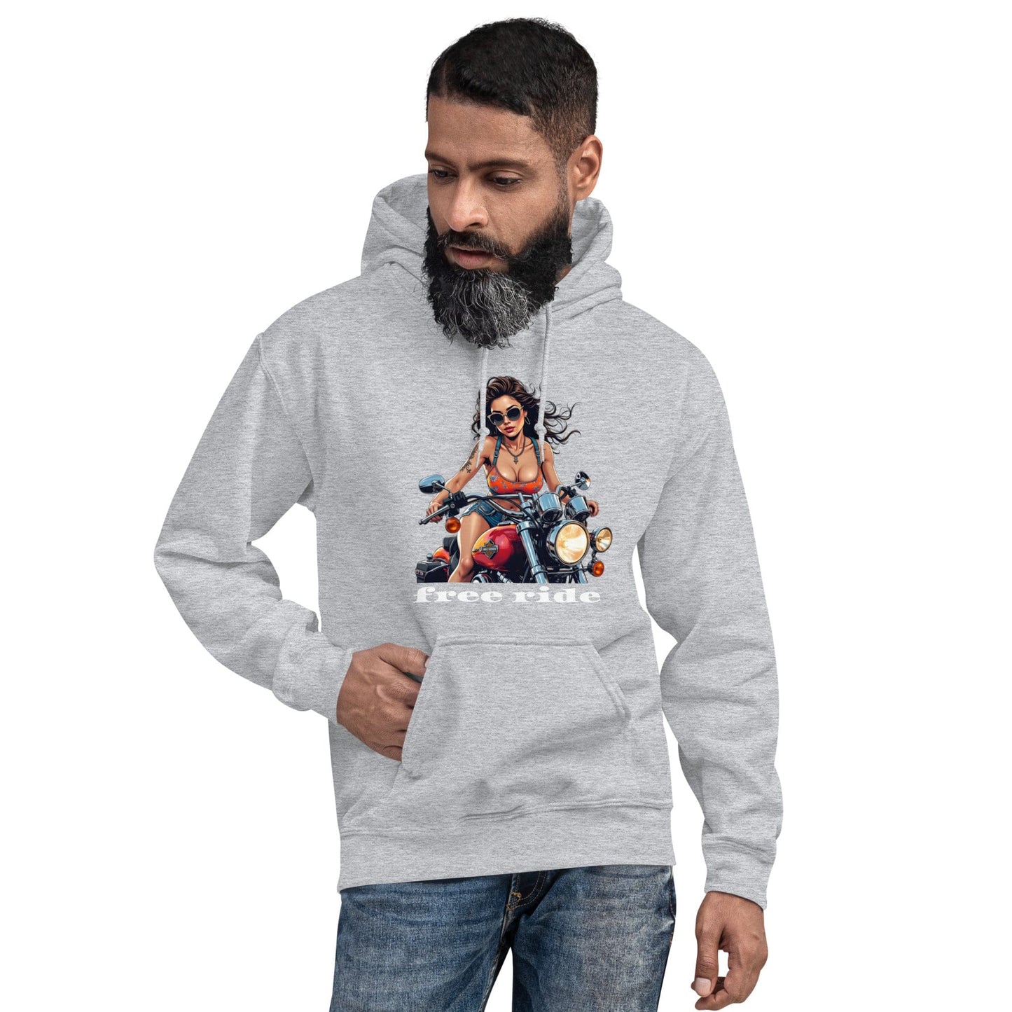 Free Ride Hoodie – Bold Biker Girl Graphic Sweatshirt | ccanvas - Unisex Hoodie | Ccanvas