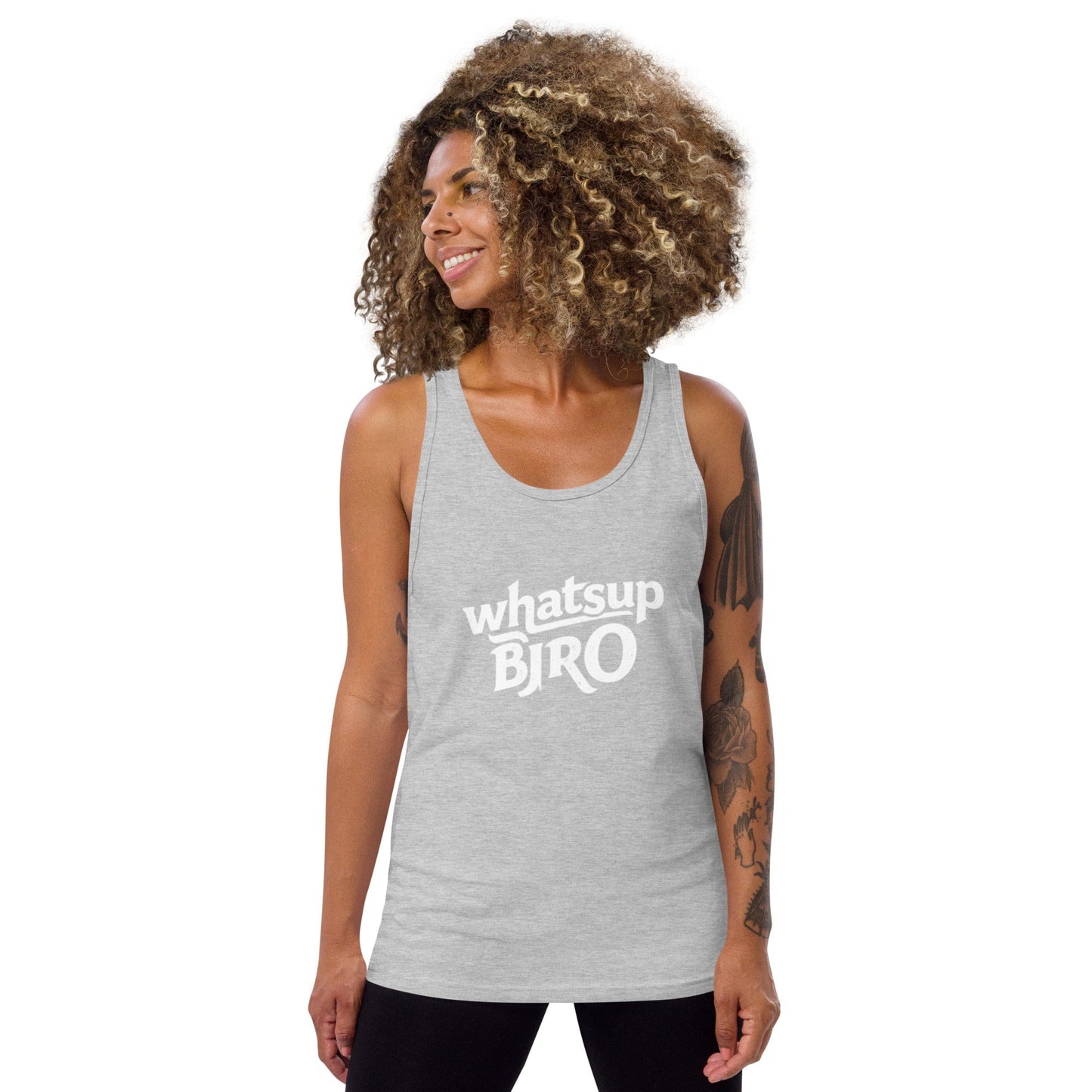 Whatsup BRO Tank Top – Fun Graphic Slogan Tank for Women | ccanvas - T-Shirts (Female – Tank Tops) | Ccanvas