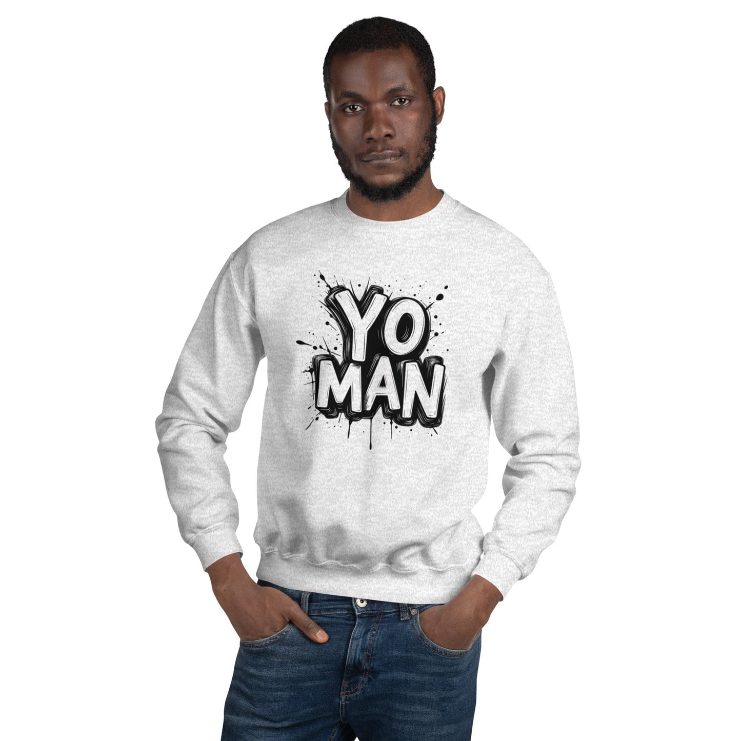 Yo Man Graffiti Sweatshirt - Bold Urban Streetwear Crewneck | ccanvas - Sweatshirt | Ccanvas