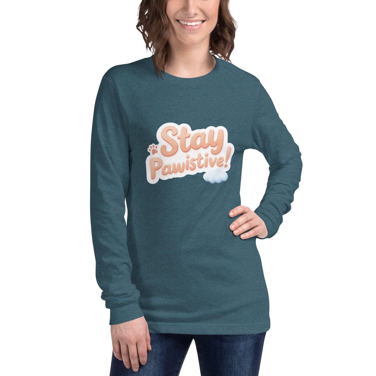 Stay Paw - sitive Long - Sleeve Shirt - Cute Dog Lover Tee | ccanvas - T-Shirt | Ccanvas