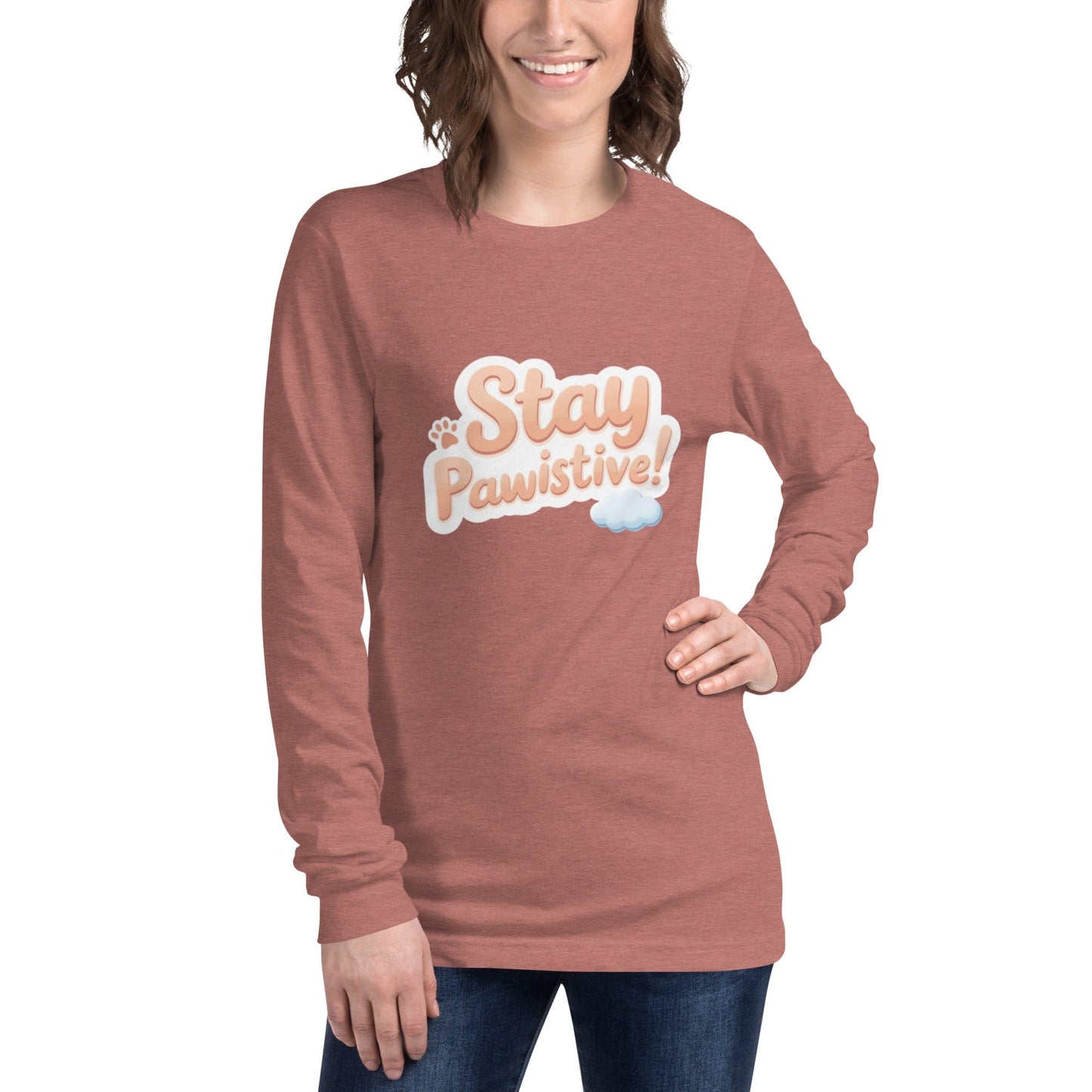 Stay Paw - sitive Long - Sleeve Shirt - Cute Dog Lover Tee | ccanvas - T-Shirt | Ccanvas