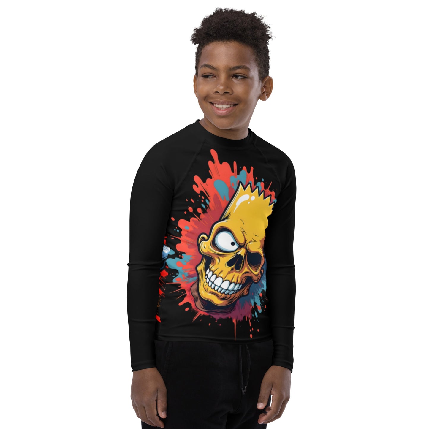 Kids’ Skull Comic Long Sleeve Tee – Organic Cotton Streetwear | ccanvas - T-Shirt | Ccanvas