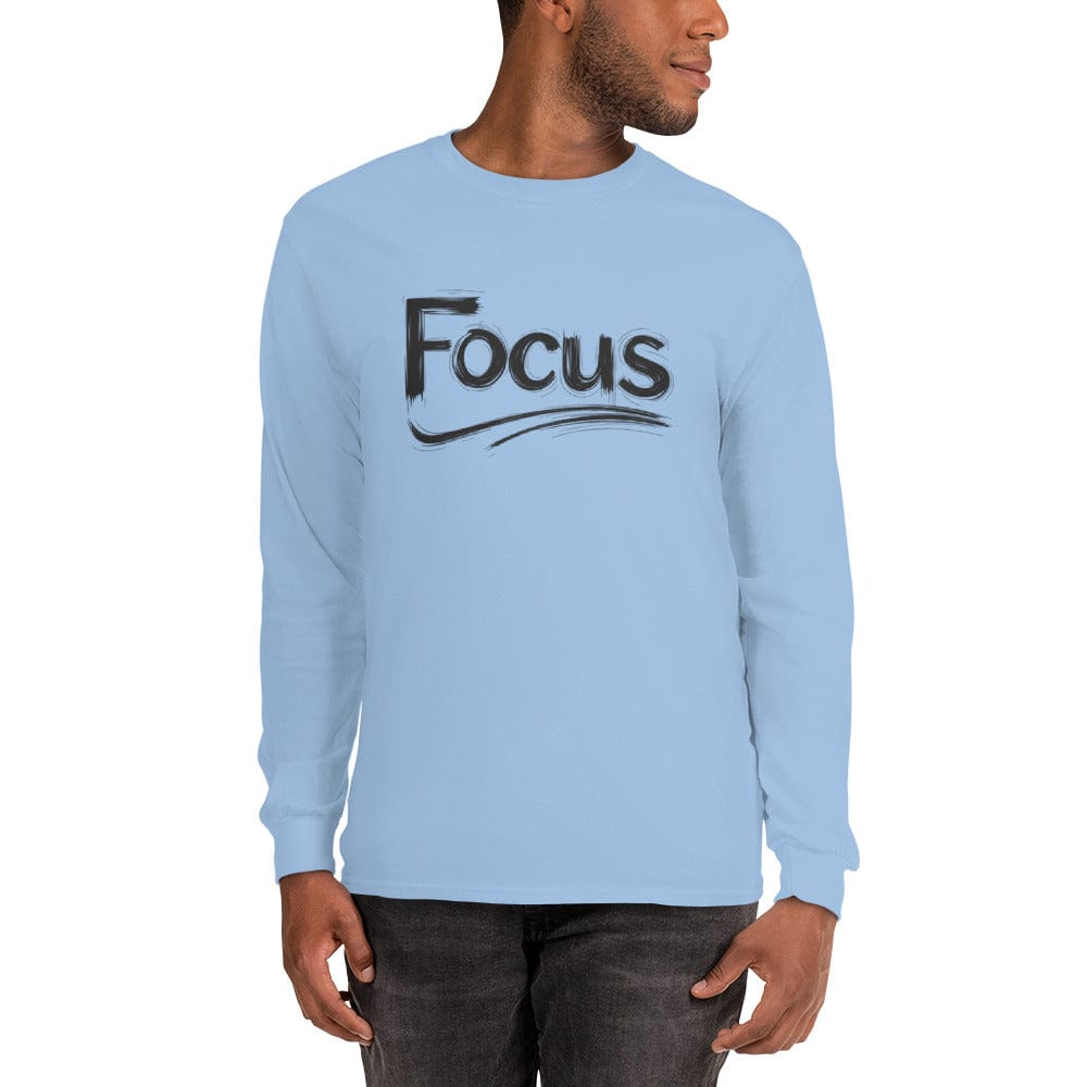 Focus Long Sleeve Motivational Shirt for Men – Minimalist Success Apparel | ccanvas - Long Sleeve Shirt | Ccanvas