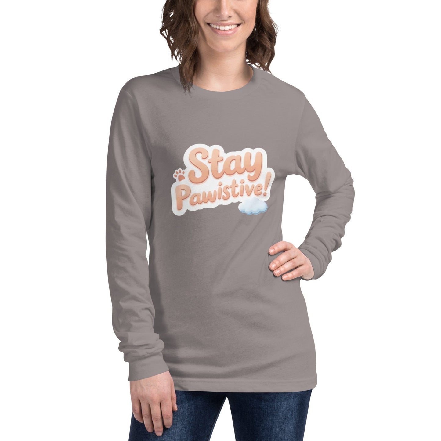 Stay Paw - sitive Long - Sleeve Shirt - Cute Dog Lover Tee | ccanvas - T-Shirt | Ccanvas