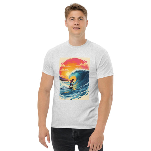 Sunset Surf Wave Tee – Bold Ocean Art | Ccanvas - Men’s Graphic T-Shirt | Ccanvas