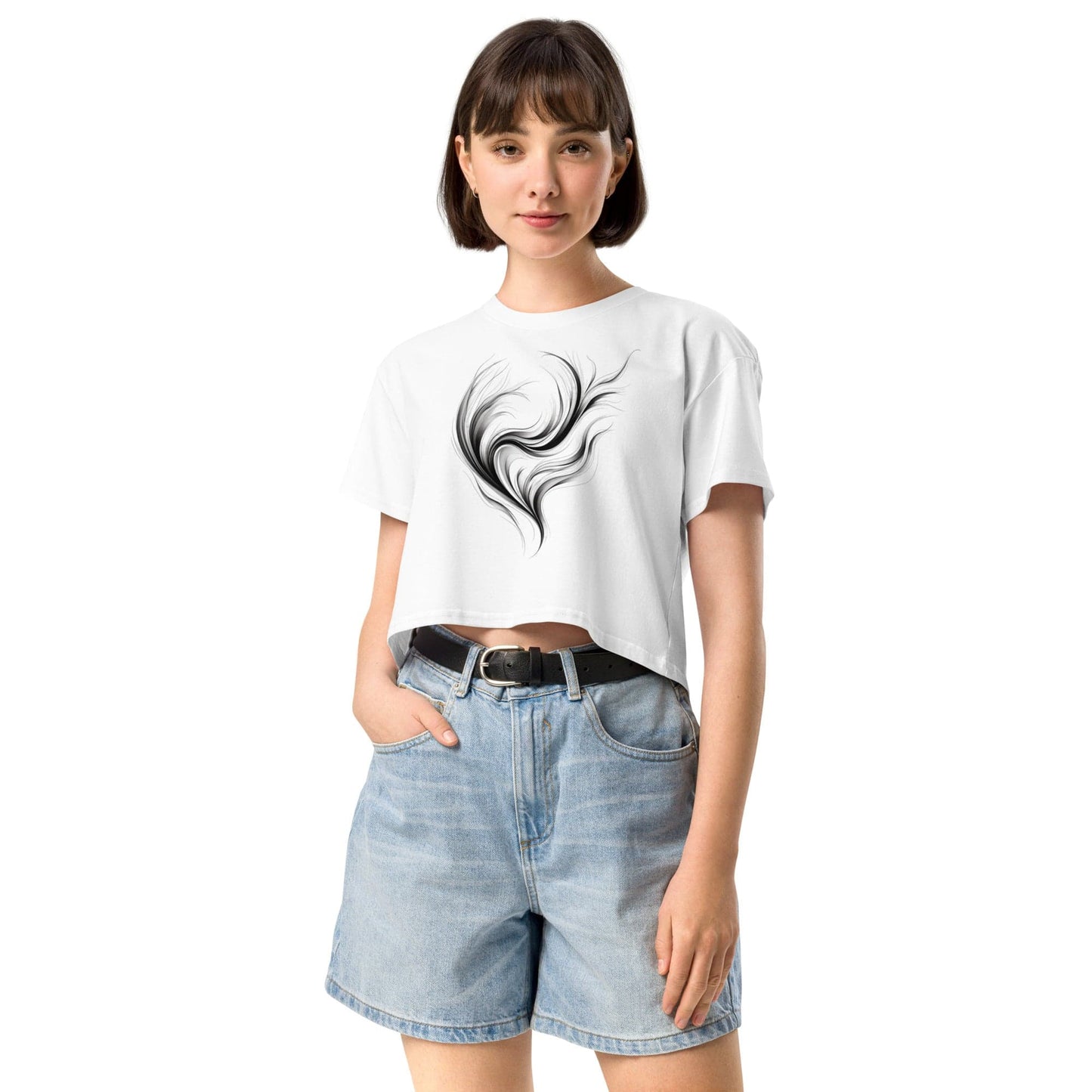 Ethereal Flow Crop Top - Abstract Artistic Women’s Tee | ccanvas | ccanvas - Women’s T-Shirt | Ccanvas