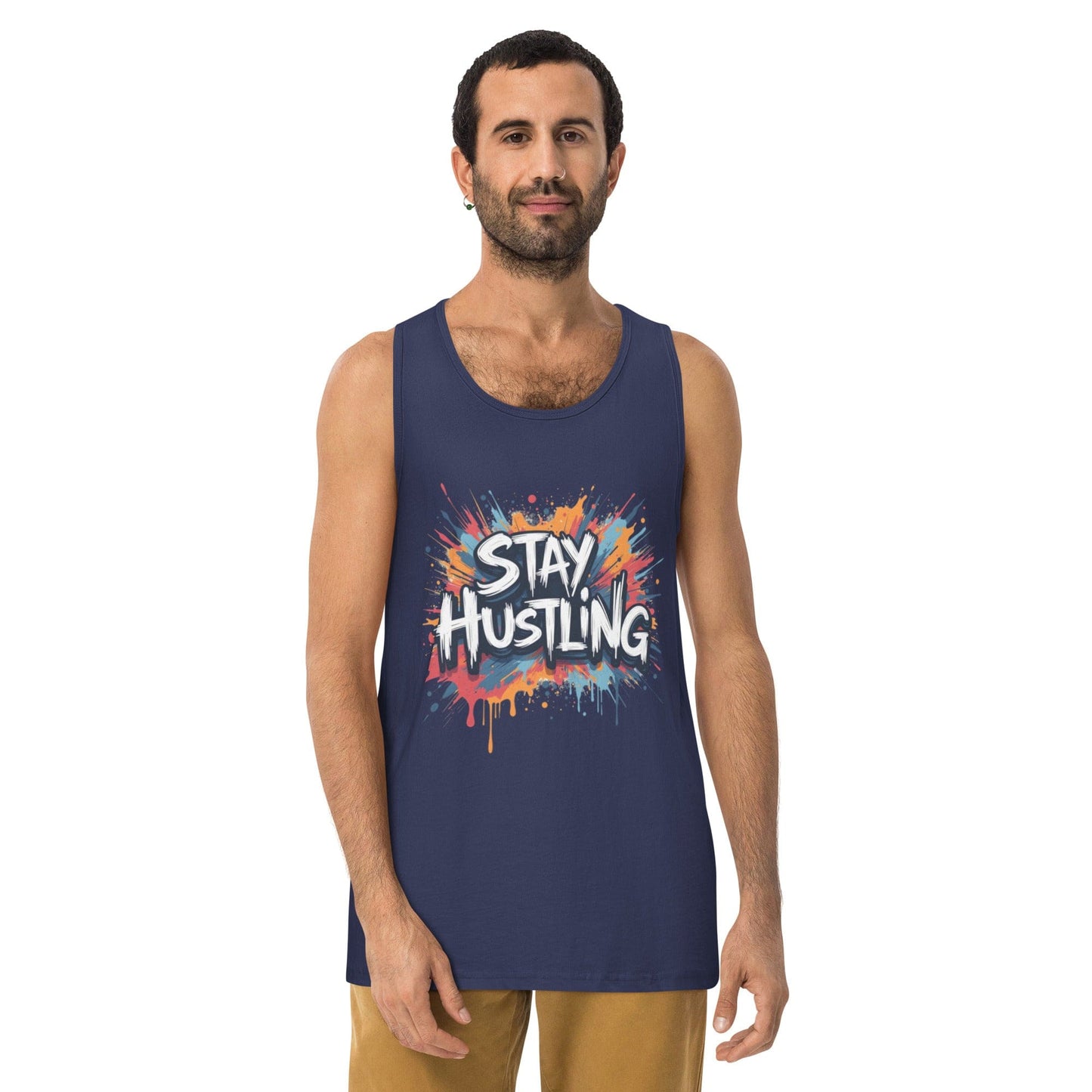 Stay Hustling Tank Top – Bold Street Style Motivational Tank for Men | ccanvas - T-Shirts (Male – Tank Tops) | Ccanvas