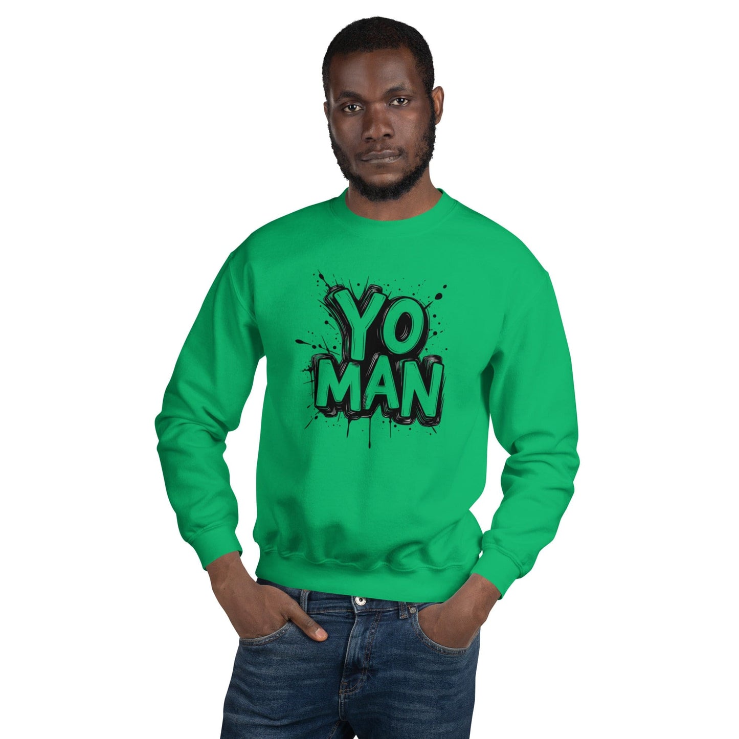 Yo Man Graffiti Sweatshirt - Bold Urban Streetwear Crewneck | ccanvas - Sweatshirt | Ccanvas