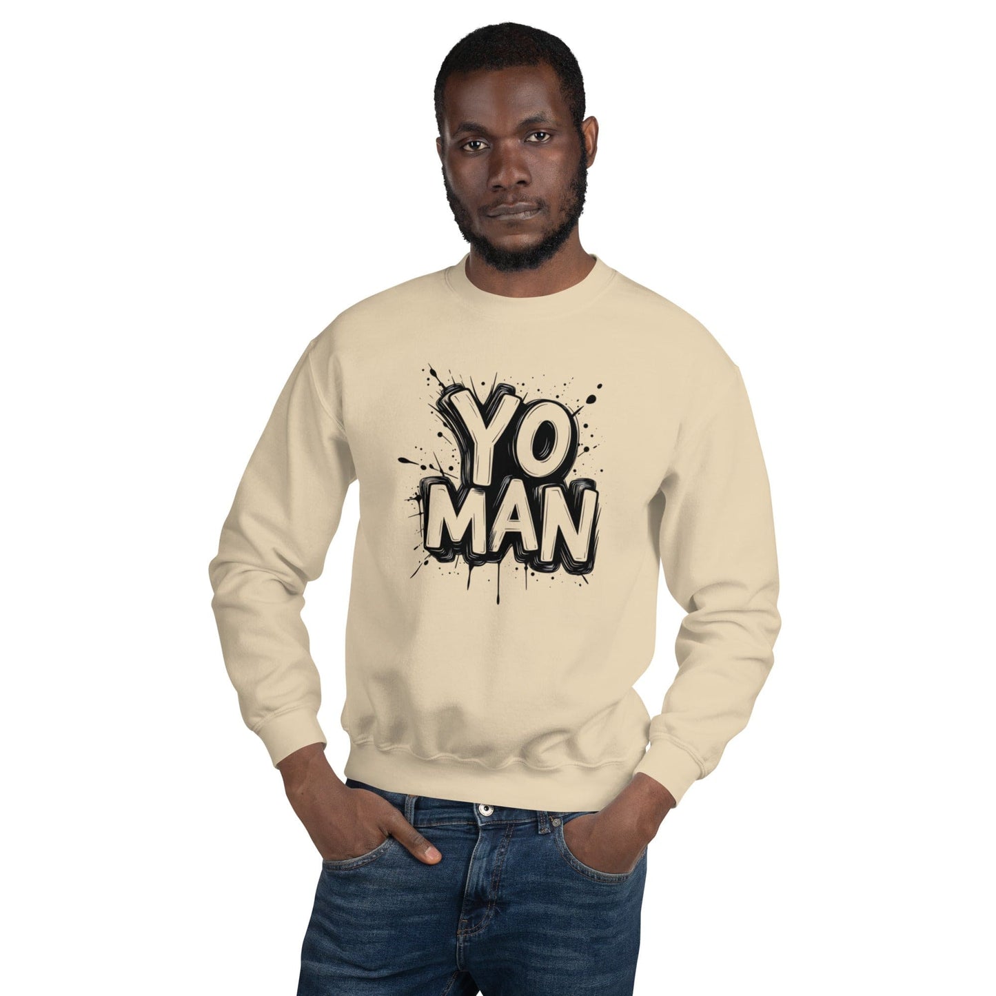 Yo Man Graffiti Sweatshirt - Bold Urban Streetwear Crewneck | ccanvas - Sweatshirt | Ccanvas