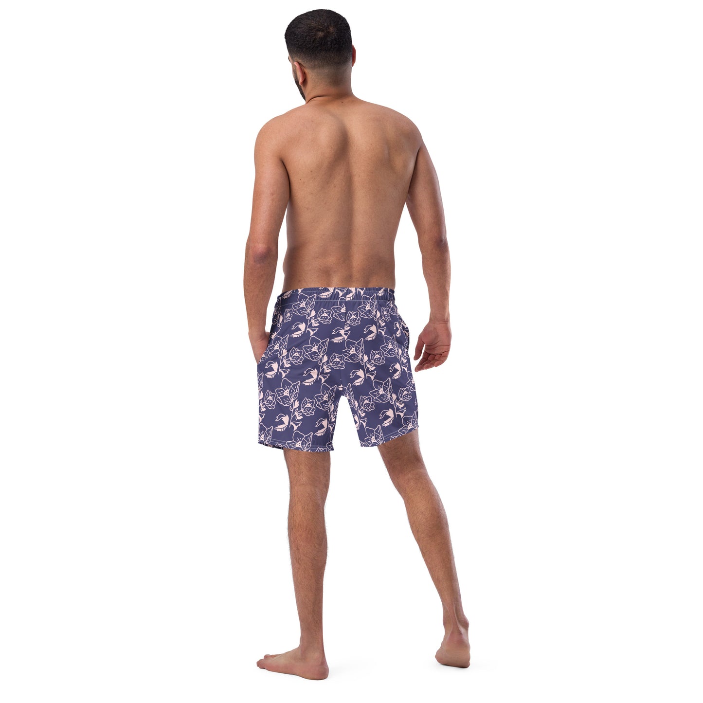 Men’s Navy Floral Swim Shorts – Retro Street Fit | ccanvas - Swim Shorts | Ccanvas