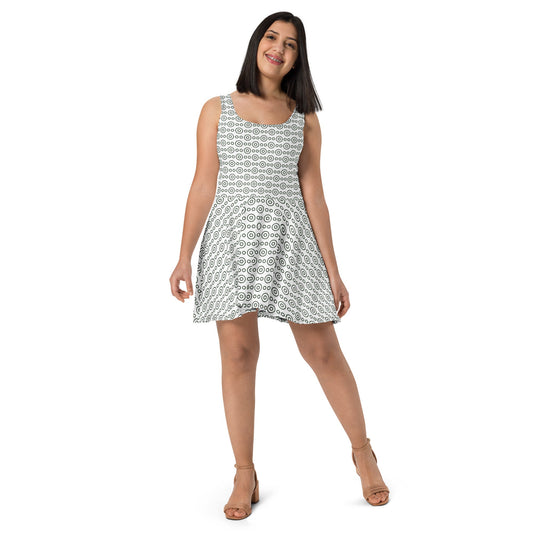 Minimalist Pattern Skater Dress | Lightweight Summer Fashion | ccanvas - Dress | Ccanvas