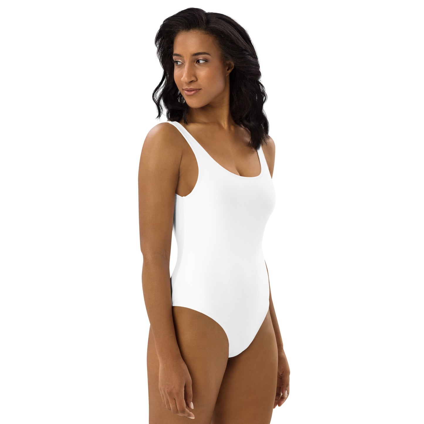 Minimalist White One - Piece Swimsuit – Scoop Neck | ccanvas - Swimsuit | Ccanvas