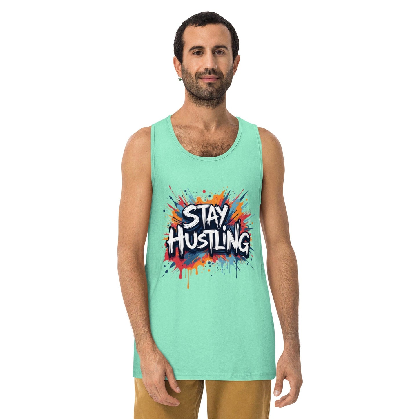 Stay Hustling Tank Top – Bold Street Style Motivational Tank for Men | ccanvas - T-Shirts (Male – Tank Tops) | Ccanvas
