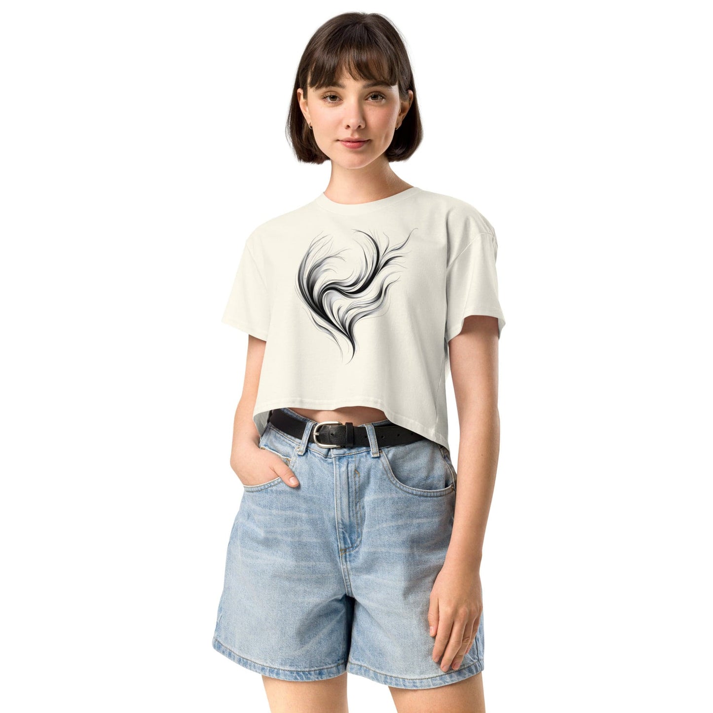 Ethereal Flow Crop Top - Abstract Artistic Women’s Tee | ccanvas | ccanvas - Women’s T-Shirt | Ccanvas