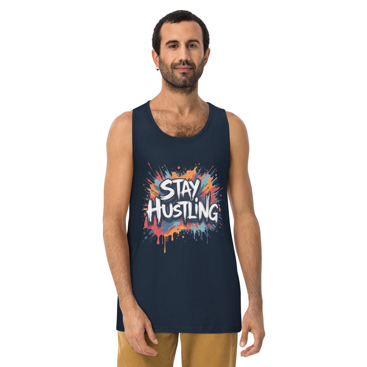 Stay Hustling Tank Top – Bold Street Style Motivational Tank for Men | ccanvas - T-Shirts (Male – Tank Tops) | Ccanvas