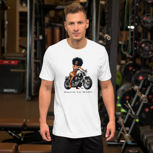 Born to Ride Biker Girl T-Shirt – Retro Motorcycle Vibes | ccanvas - Men’s T-Shirt | Ccanvas