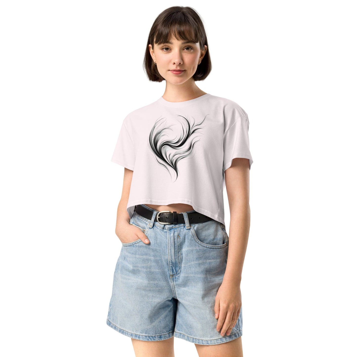 Ethereal Flow Crop Top - Abstract Artistic Women’s Tee | ccanvas | ccanvas - Women’s T-Shirt | Ccanvas